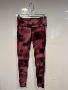 Maroon Athleta Tie-Dye High-Waist Leggings